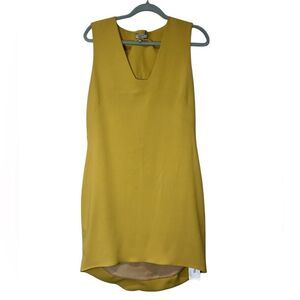 AMEN Italy Yellow Sleeveless High-Low Dress Size 46 (US 10) Minimalist Elegant